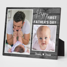 Placa Expositora Primer Día del Padre Nuevo Papá Madera Negra 2 Fot