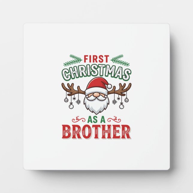 Placa Expositora Primer Navidad como un hermano Santa Gnome (Frente)