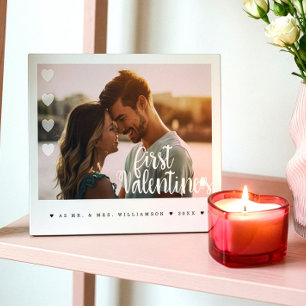 Placa Expositora Primer San Valentín como foto de pareja minimalist