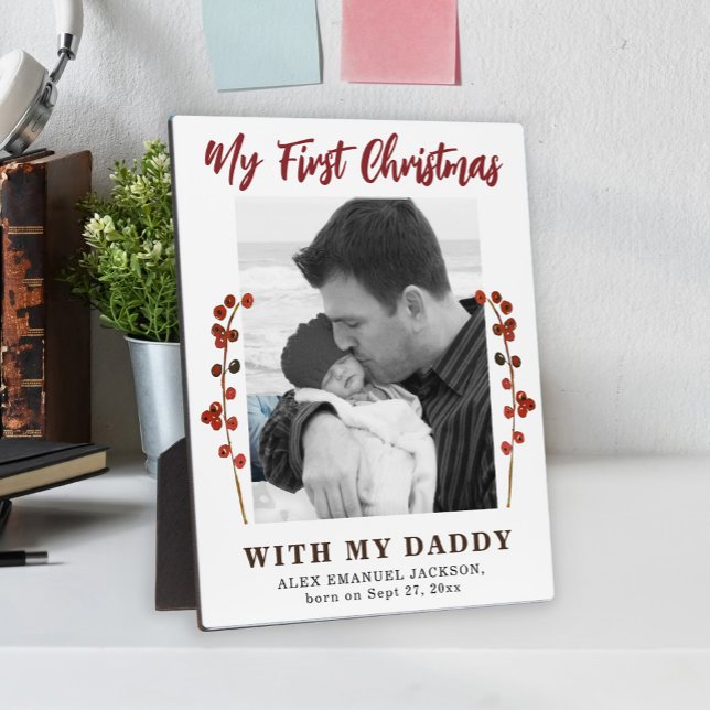 Placa Expositora Primera foto de papá y bebé de Navidad (Subido por el creador)