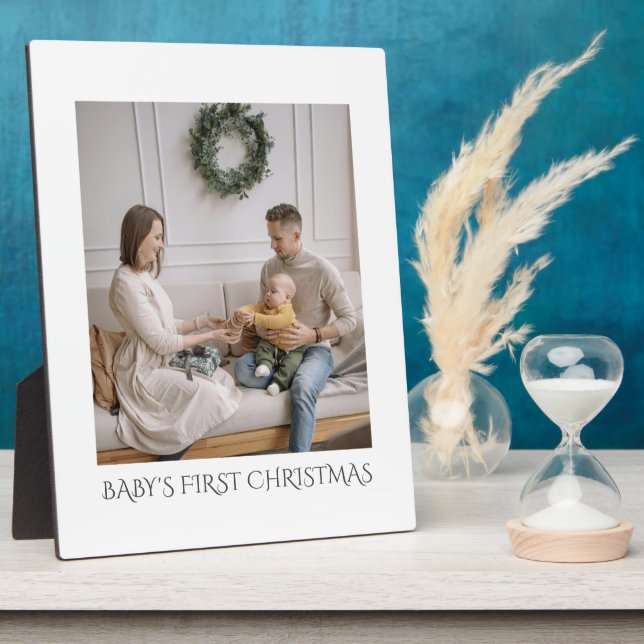 Placa Expositora Primera Navidad del Bebé Foto Familiar  (Lado)