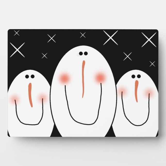 Placa Expositora Primitive Folk Art Snowman (Frente)