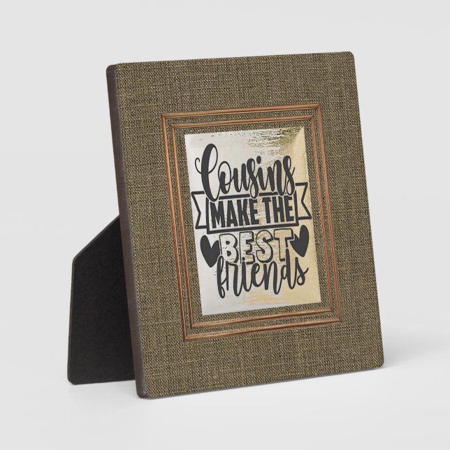 Placa Expositora "Primos" 5.25" x 5.25" Plaque con caballete (Anverso)