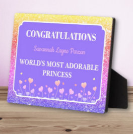 Placa Expositora Princess! Fun Personalized girl tabletop plaque