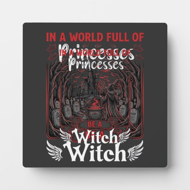 Placa Expositora Princessas Ser Bruja Halloween Castillo Caldero Tu (Frente)