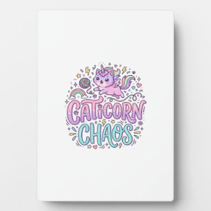 Placa Expositora Producto Gráfico Unicornio Caticornio Caos Lindo P