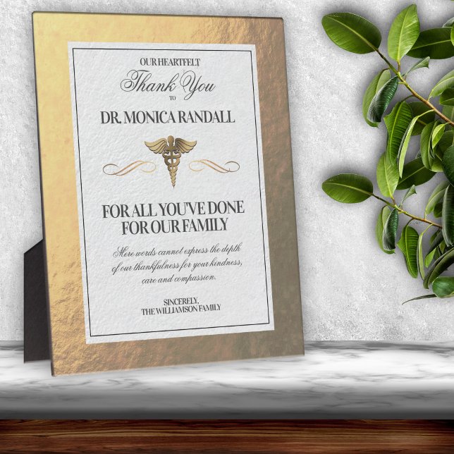 Placa Expositora Profesional Médico Personalizado Gracias Plaque (Subido por el creador)