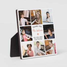 Placa Expositora Profesor de Piano Gracias Collage de fotos Regalo