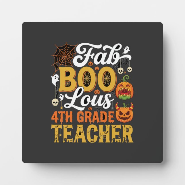 Placa Expositora Profesor fantástico de Halloween de 4to grado (Frente)