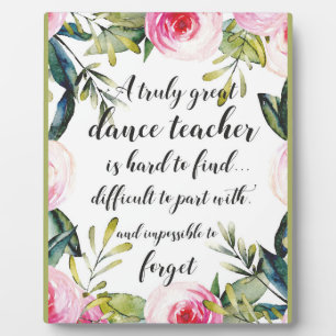 Placa Expositora Profesora de danza gracias por profesores de danza