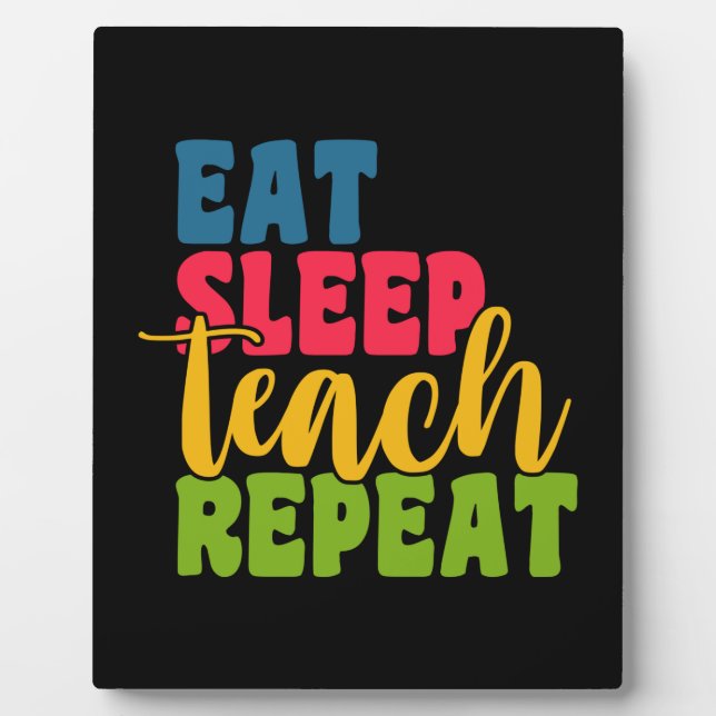 Placa Expositora Profesora de Regalos | Comer repetición de teach d (Frente)