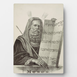 Placa Expositora Profeta Moisés con las Tablas de la Ley