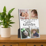 Placa Expositora Promocionado Al Gran Collage de fotos Abuelo 4<br><div class="desc">Placa de collage de fotos con la tipografía "Sólo los mejores abuelitos son ascendidos al gran abuelo" . Hace un regalo perfecto para tu abuelo favorito para el día del padre,  el día del abuelo,  el cumpleaños. Personaliza con te amamos los mensajes y los nombres de los nietos.</div>