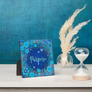 Placa Expositora Propósito Inspirador Fun Floral Bonito Azul
