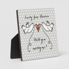 Placa Expositora Propuesta personalizada ¿Se Casará Conmigo Plaque