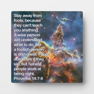 Placa Expositora Proverbios 14:7-9