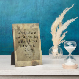 Placa Expositora Proverbios 21:15 La justicia trae alegría a los ju