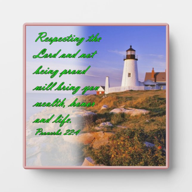 Placa Expositora Proverbios 22:4 (Frente)