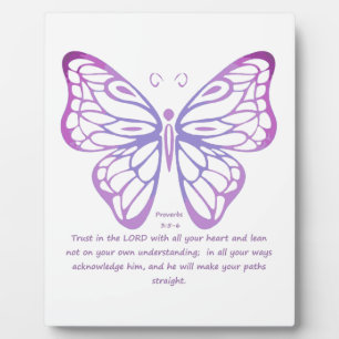 Placa Expositora Proverbios 3:5,6 Mariposa inspiradora de guiones