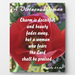Placa Expositora Proverbs 31 Mujer Rosa