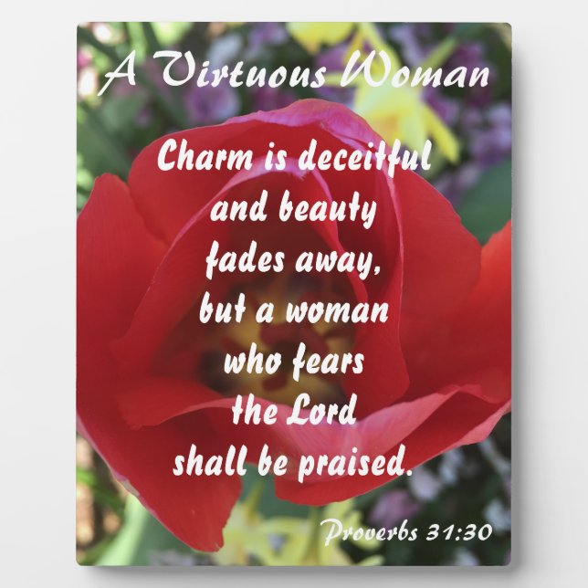 Placa Expositora Proverbs 31 Mujer Rosa (Frente)