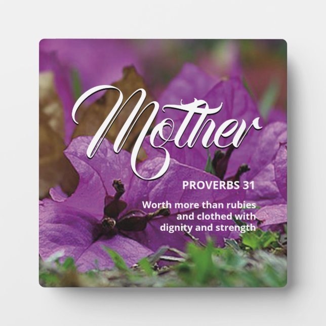 Placa Expositora PROVERBS florales 31 MADRE Cristiana (Frente)
