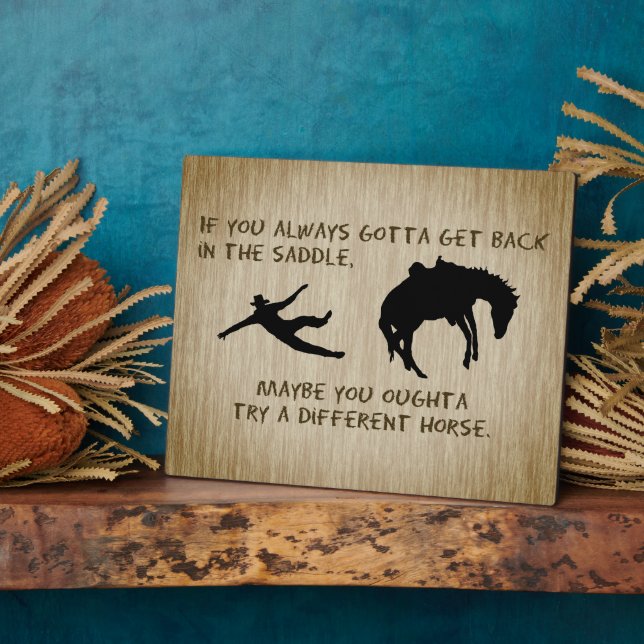 Placa Expositora Prueba un caballo diferente (Lado)