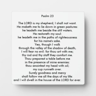 Placa Expositora Psalm 23 Square Tabletop Photo Plaque