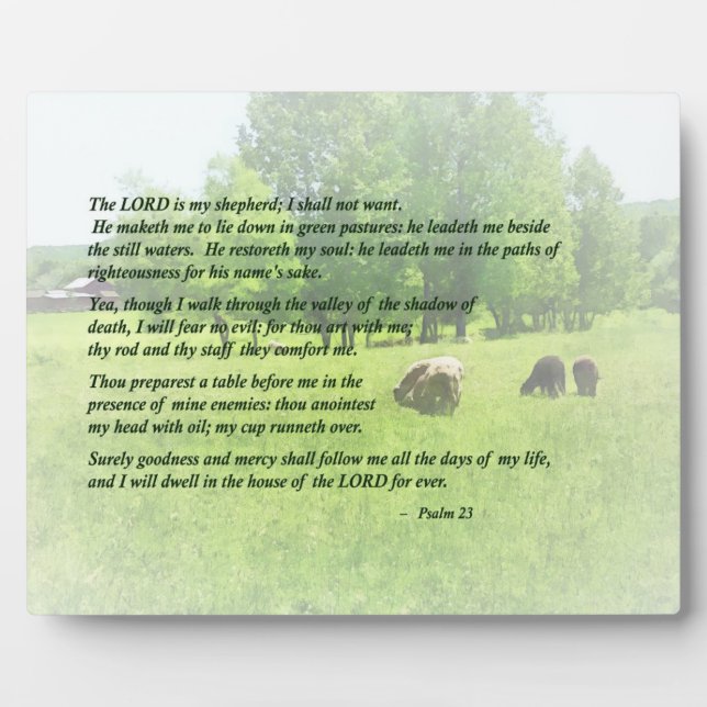 Placa Expositora Psalm 23 The Lord Is My Shepherd (Frente)