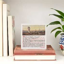 Placa Expositora Psalm 23 Vintage Art Tabletop 