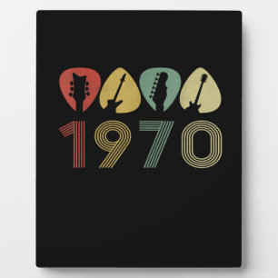 Placa Expositora Púa de guitarra Guitarista 1970