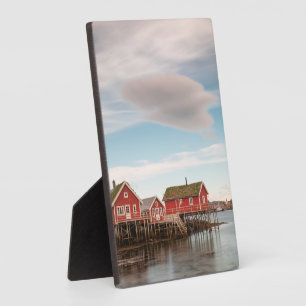 Placa Expositora Pueblo Pesquero de Lofoten en Noruega