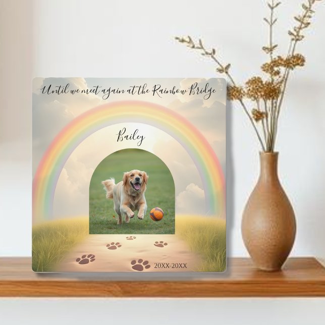 Placa Expositora Puente Arcoíris-Mascota Personalizada (Rainbow Bridge-Custom Pet Plaque )
