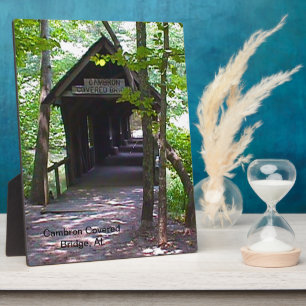 Placa Expositora Puente cubierto de Cambron, condado de Madison, Al