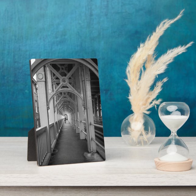 Placa Expositora Puente de alto nivel de Stephensons, Newcastle Upo (Lado)