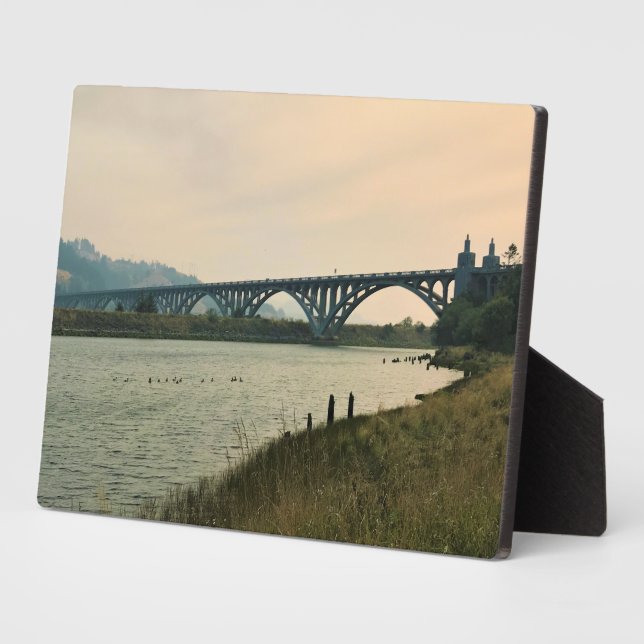 Placa Expositora Puente Patterson, Gold Beach, Oregon (Lado)