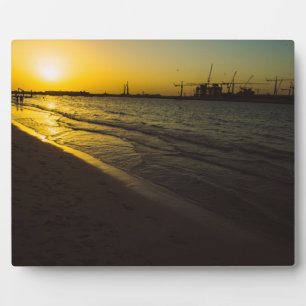 Placa Expositora Puesta de sol en la playa de Dubai