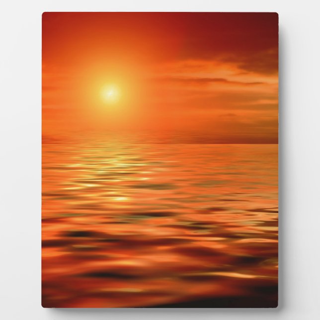 Placa Expositora Puesta de sol sobre el océano (Frente)