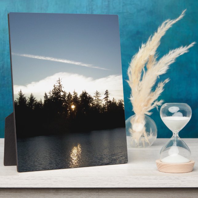 Placa Expositora Puesta del sol azul fresca (Lado)