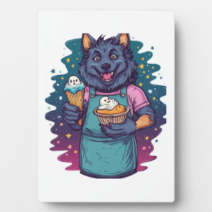 Placa Expositora Puesto de helados hombre lobo