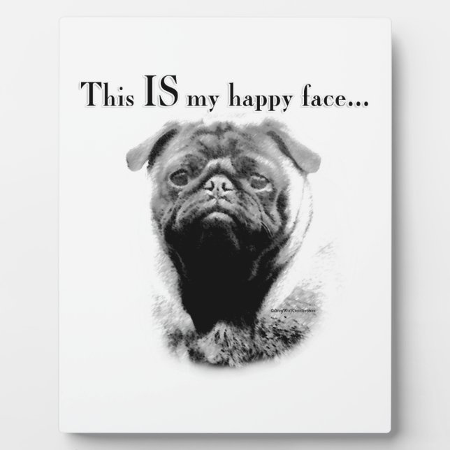 Placa Expositora Pug Happy Face (Frente)