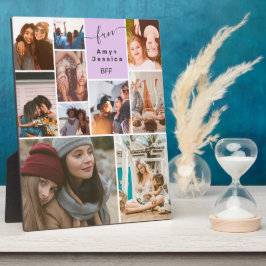 Placa Expositora Purple Best friend bff script 10 collage de fotos