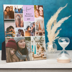 Placa Expositora Purple Best friend bff script 10 collage de fotos