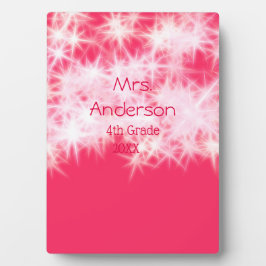 Placa Expositora Purpurina rosa rojo chisporroteando De vuelta al m