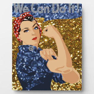 Placa Expositora purpurina rosie the riveter