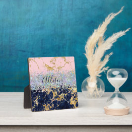 Placa Expositora Purpurina y mármol personalizado