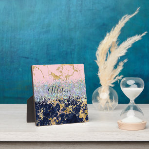 Placa Expositora Purpurina y mármol personalizado