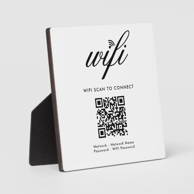 Placa Expositora QR Código Wifi Scan para conectar el blanco de mar (Anverso)