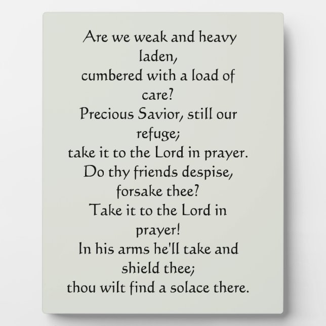 Placa Expositora Qué amigo tenemos en Jesús Plaque (Frente)