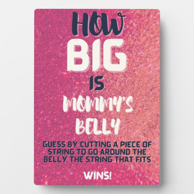 Placa Expositora Qué grande es el Rótulo de juego de Baby Shower de (Frente)